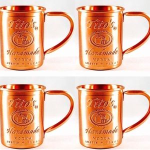 Tito’s vodka copper Moscow mule mug set of four